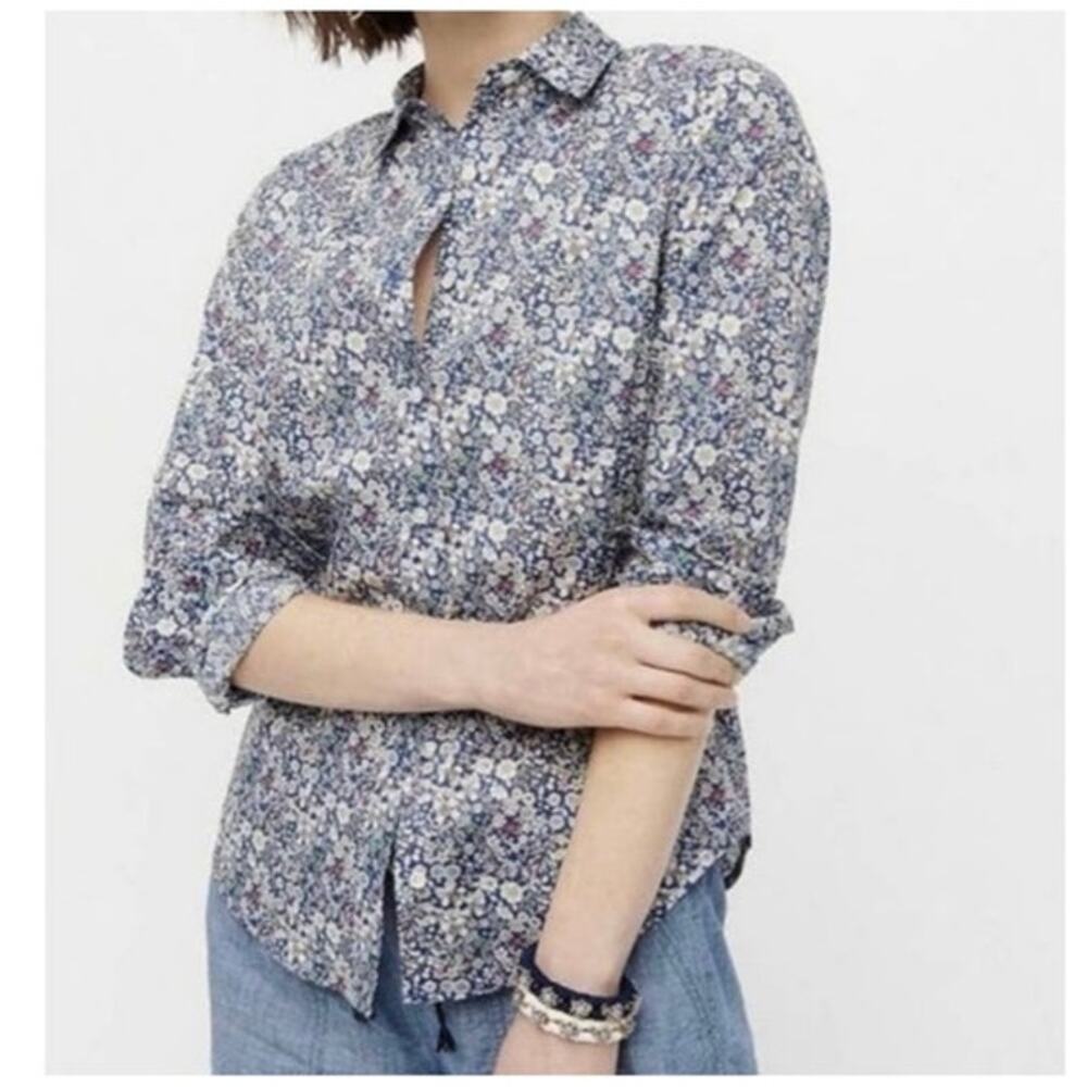 J.Crew Liberty Art Fabrics Floral Button Shirt Blouse Cotton Size 2 Women’s